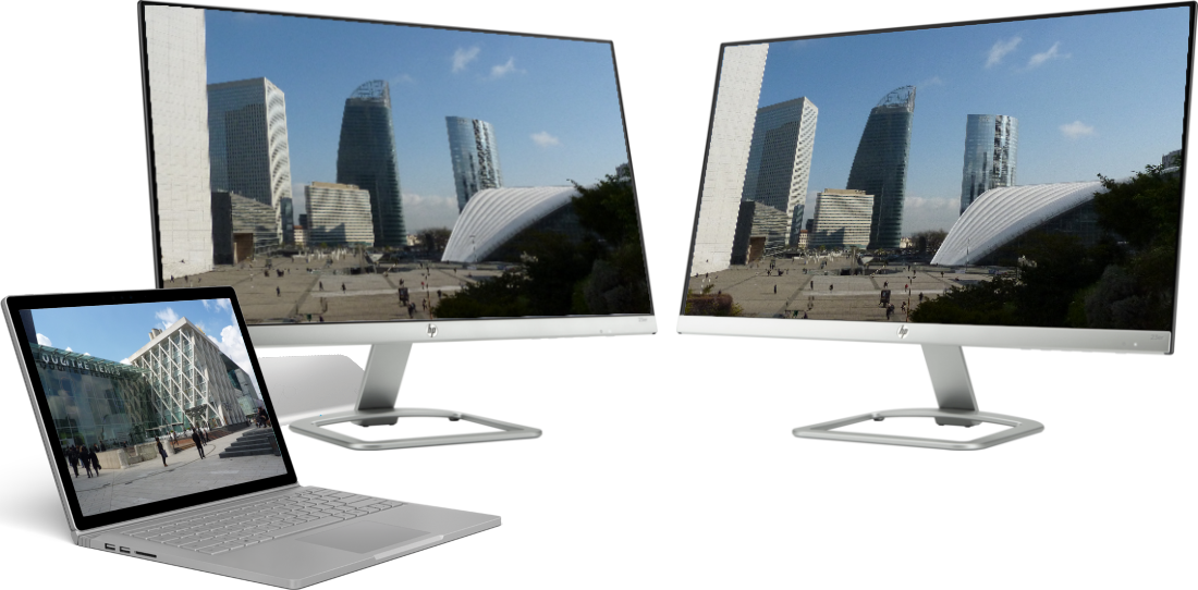 Mehrere Monitore am Windows- oder Mac-Computer